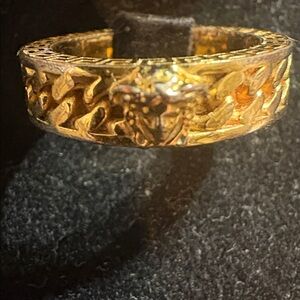 VERSACE Gold Medusa Head Chain Ring Sz.7.5